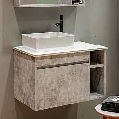 Grossman Мебель для ванной Фалькон 80 подвесная бетон – фотография-6